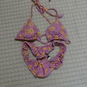 Princess Polly Lavender Bikini with Yellow Floral Design